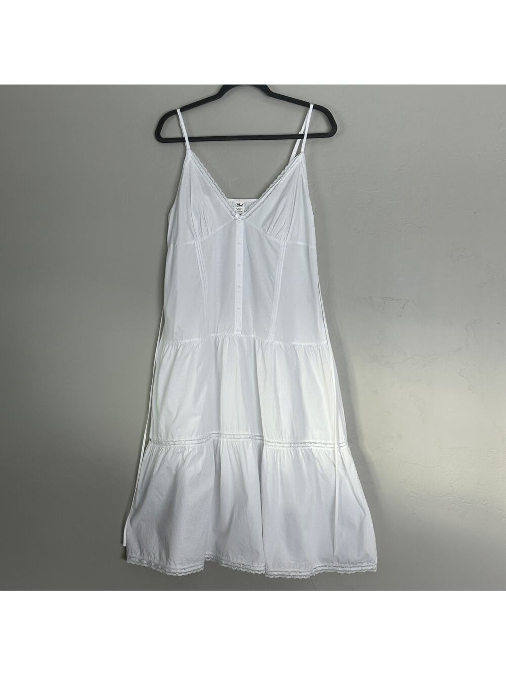 NWOT Pink Frankies Bikinis Indiana Dress XL White Romantic Vacation Beach $170